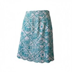 Lilly Pulitzer Teal and White Skirt